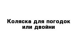 Коляска для погодок или двойни 